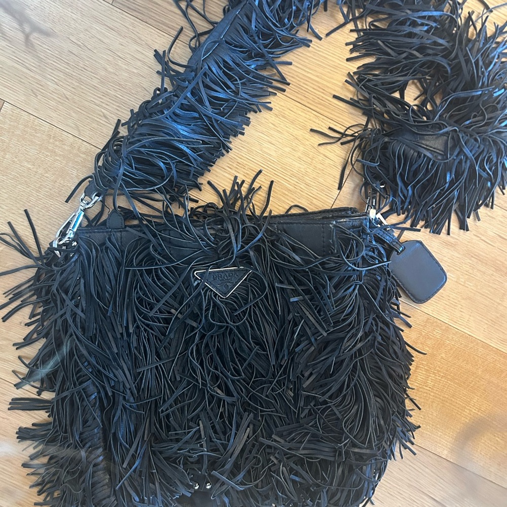 Prada Black Fringed Bag